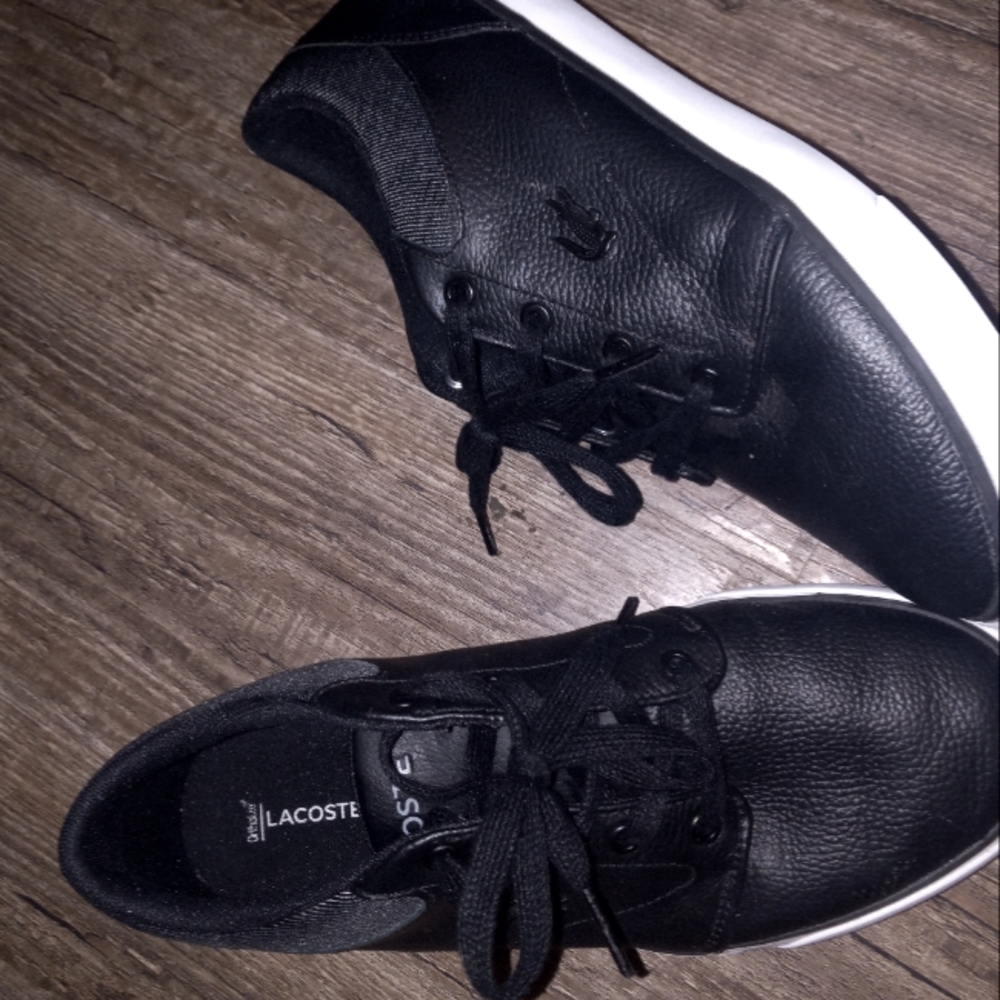 Lacoste black leather shoes